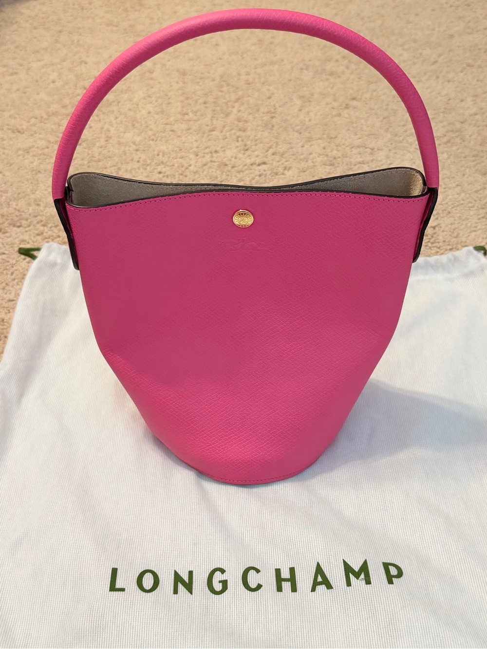 Longchamp Épure Leather Bucket Bag
